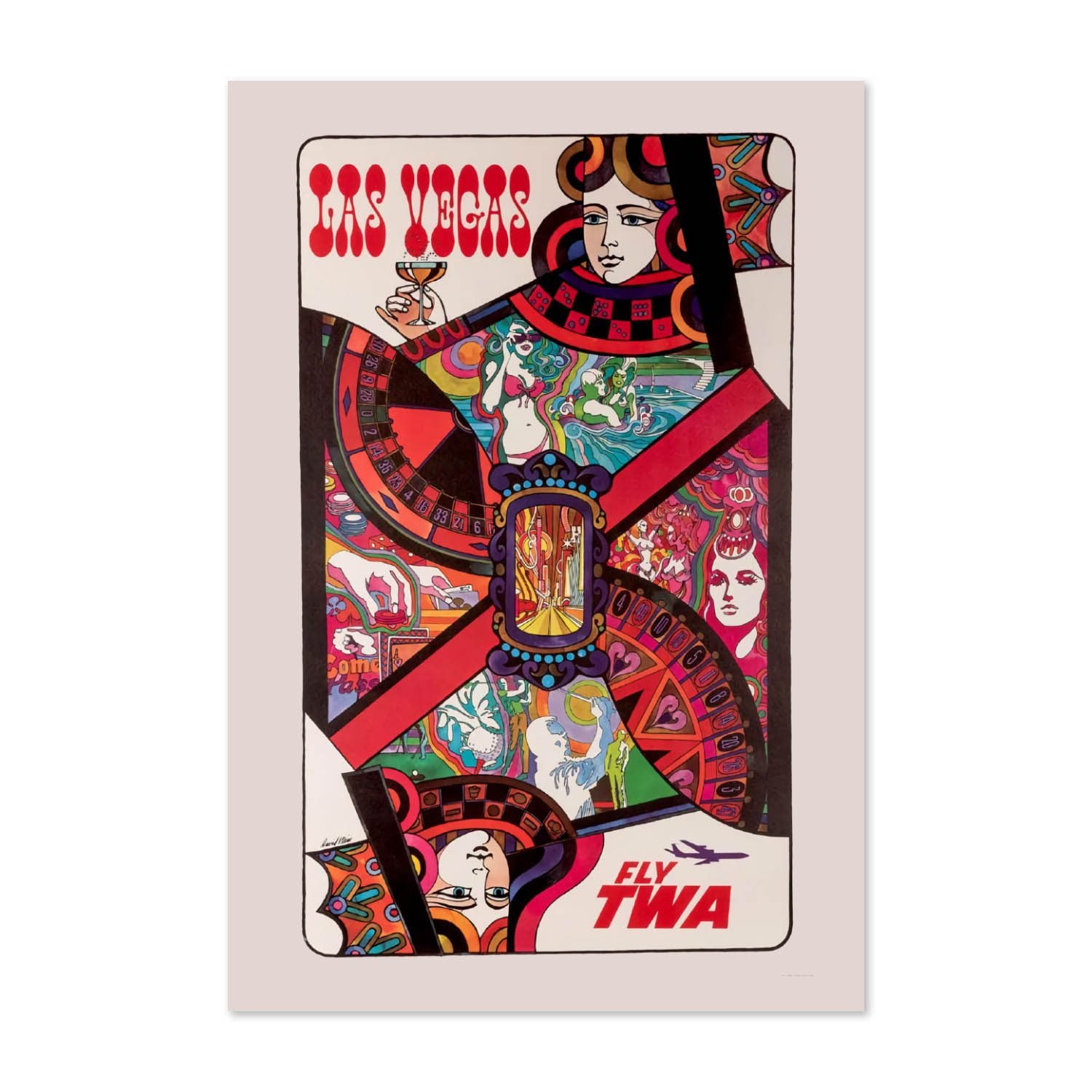 Las Vegas Fly TWA poster print